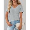 image:imageImily Bela Womens V Neck Tshirts Shirts Solid Color Short Sleeve Tops for Women Casual 2026 Summer Basic Tees Loose FitGrey