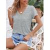 image:imageImily Bela Womens V Neck Tshirts Shirts Solid Color Short Sleeve Tops for Women Casual 2026 Summer Basic Tees Loose FitGrey
