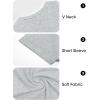 image:imageImily Bela Womens V Neck Tshirts Shirts Solid Color Short Sleeve Tops for Women Casual 2026 Summer Basic Tees Loose FitGrey