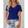 image:imageImily Bela Womens V Neck Tshirts Shirts Solid Color Short Sleeve Tops for Women Casual 2026 Summer Basic Tees Loose FitNavy