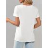 image:imageImily Bela Womens V Neck Tshirts Shirts Solid Color Short Sleeve Tops for Women Casual 2026 Summer Basic Tees Loose FitWhite