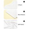 image:imageImily Bela Womens V Neck Tshirts Shirts Solid Color Short Sleeve Tops for Women Casual 2026 Summer Basic Tees Loose FitWhite