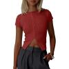image:imageImily Bela Womens Short Sleeve Sweater Tops Summer Button Down Casual Ribbed Knit Slim Fit Cropped Cardigan ShirtsCaramel