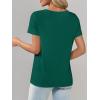 image:imageImily Bela Womens V Neck Tshirts Shirts Solid Color Short Sleeve Tops for Women Casual 2026 Summer Basic Tees Loose FitDark Green