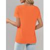 image:imageImily Bela Womens V Neck Tshirts Shirts Solid Color Short Sleeve Tops for Women Casual 2026 Summer Basic Tees Loose FitOrange