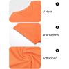 image:imageImily Bela Womens V Neck Tshirts Shirts Solid Color Short Sleeve Tops for Women Casual 2026 Summer Basic Tees Loose FitOrange