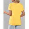 image:imageImily Bela Womens V Neck Tshirts Shirts Solid Color Short Sleeve Tops for Women Casual 2026 Summer Basic Tees Loose FitYellow
