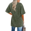 image:imageImily Bela Oversized TShirts for Women Vintage Washed Cotton Short Sleeve Tees Crewneck Loose Casual Basic Tunic TopsArmy Green