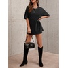 image:imageImily Bela Oversized TShirts for Women Vintage Washed Cotton Short Sleeve Tees Crewneck Loose Casual Basic Tunic TopsBlack