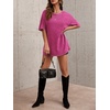 image:imageImily Bela Oversized TShirts for Women Vintage Washed Cotton Short Sleeve Tees Crewneck Loose Casual Basic Tunic TopsHot Pink
