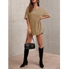 image:imageImily Bela Oversized TShirts for Women Vintage Washed Cotton Short Sleeve Tees Crewneck Loose Casual Basic Tunic TopsKhaki