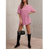 image:imageImily Bela Oversized TShirts for Women Vintage Washed Cotton Short Sleeve Tees Crewneck Loose Casual Basic Tunic TopsLight Pink