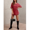 image:imageImily Bela Oversized TShirts for Women Vintage Washed Cotton Short Sleeve Tees Crewneck Loose Casual Basic Tunic TopsRed