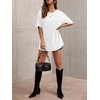 image:imageImily Bela Oversized TShirts for Women Vintage Washed Cotton Short Sleeve Tees Crewneck Loose Casual Basic Tunic TopsWhite