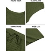 image:imageImily Bela Womens 2 Piece Outfits Sleeveless Ribbed Knit Tops Wide Leg Pants Summer Vacation Sweater Matching Lounge SetsArmy Green