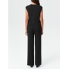 image:imageImily Bela Womens 2 Piece Outfits Sleeveless Ribbed Knit Tops Wide Leg Pants Summer Vacation Sweater Matching Lounge SetsBlack