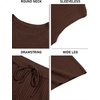 image:imageImily Bela Womens 2 Piece Outfits Sleeveless Ribbed Knit Tops Wide Leg Pants Summer Vacation Sweater Matching Lounge SetsCoffee