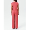 image:imageImily Bela Womens 2 Piece Outfits Sleeveless Ribbed Knit Tops Wide Leg Pants Summer Vacation Sweater Matching Lounge SetsWatermelon Red