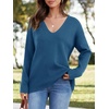 image:imageImily Bela Womens Oversized Deep V Neck Sweaters Sexy Long Sleeve Tunic Sweater Knitted Dressy Pullover Jumper