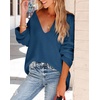 image:imageImily Bela Womens Oversized Deep V Neck Sweaters Sexy Long Sleeve Tunic Sweater Knitted Dressy Pullover Jumper