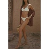 image:imageImily Bela Womens Summer 2 Piece Swimsuit Cover up Crochet Knit Cardigan Tops Long Pants Set Bathing Suit Beach OutfitBrown
