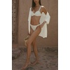 image:imageImily Bela Womens Summer 2 Piece Swimsuit Cover up Crochet Knit Cardigan Tops Long Pants Set Bathing Suit Beach OutfitWhite