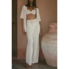 image:imageImily Bela Womens Summer 2 Piece Swimsuit Cover up Crochet Knit Cardigan Tops Long Pants Set Bathing Suit Beach OutfitWhite