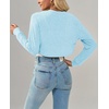 image:imageImily Bela Womens Summer Cropped Cardigan Casual Long Sleeve Knit Sweaters Open Front Bolero Shrugs for Dresses Light Blue