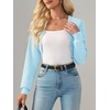image:imageImily Bela Womens Summer Cropped Cardigan Casual Long Sleeve Knit Sweaters Open Front Bolero Shrugs for Dresses Light Blue