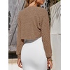 image:imageImily Bela Womens Summer Cropped Cardigan Casual Long Sleeve Lightweight Knit Sweaters Open Front Bolero Shrugs for DressesBrown
