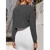 image:imageImily Bela Womens Summer Cropped Cardigan Casual Long Sleeve Lightweight Knit Sweaters Open Front Bolero Shrugs for DressesDark Grey