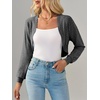 image:imageImily Bela Womens Summer Cropped Cardigan Casual Long Sleeve Lightweight Knit Sweaters Open Front Bolero Shrugs for DressesDark Grey