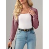 image:imageImily Bela Womens Summer Cropped Cardigan Casual Long Sleeve Lightweight Knit Sweaters Open Front Bolero Shrugs for DressesDark Red