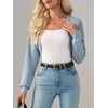 image:imageImily Bela Womens Summer Cropped Cardigan Casual Long Sleeve Lightweight Knit Sweaters Open Front Bolero Shrugs for DressesLight Blue