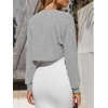 image:imageImily Bela Womens Summer Cropped Cardigan Casual Long Sleeve Lightweight Knit Sweaters Open Front Bolero Shrugs for DressesLight Grey