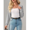 image:imageImily Bela Womens Summer Cropped Cardigan Casual Long Sleeve Lightweight Knit Sweaters Open Front Bolero Shrugs for DressesLight Grey