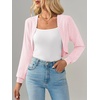 image:imageImily Bela Womens Summer Cropped Cardigan Casual Long Sleeve Lightweight Knit Sweaters Open Front Bolero Shrugs for DressesLight Pink