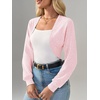 image:imageImily Bela Womens Summer Cropped Cardigan Casual Long Sleeve Lightweight Knit Sweaters Open Front Bolero Shrugs for DressesLight Pink