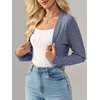 image:imageImily Bela Womens Summer Cropped Cardigan Casual Long Sleeve Lightweight Knit Sweaters Open Front Bolero Shrugs for DressesNavy Blue