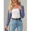 image:imageImily Bela Womens Summer Cropped Cardigan Casual Long Sleeve Lightweight Knit Sweaters Open Front Bolero Shrugs for DressesNavy Blue