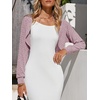 image:imageImily Bela Womens Summer Cropped Cardigan Casual Long Sleeve Lightweight Knit Sweaters Open Front Bolero Shrugs for DressesPink