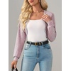 image:imageImily Bela Womens Summer Cropped Cardigan Casual Long Sleeve Lightweight Knit Sweaters Open Front Bolero Shrugs for DressesPink