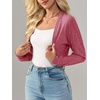 image:imageImily Bela Womens Summer Cropped Cardigan Casual Long Sleeve Lightweight Knit Sweaters Open Front Bolero Shrugs for DressesWine Red