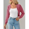 image:imageImily Bela Womens Summer Cropped Cardigan Casual Long Sleeve Lightweight Knit Sweaters Open Front Bolero Shrugs for DressesWine Red