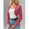 image:imageImily Bela Womens Summer Cropped Cardigan Casual Long Sleeve Lightweight Knit Sweaters Open Front Bolero Shrugs for DressesWine Red