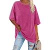 image:imageImily Bela Oversized TShirts for Women Vintage Washed Cotton Short Sleeve Tees Crewneck Loose Casual Basic Tunic TopsHot Pink