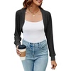image:imageImily Bela Womens Summer Cropped Cardigan Casual Long Sleeve Lightweight Knit Sweaters Open Front Bolero Shrugs for DressesBlack