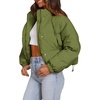 image:imageImily Bela Womens Cropped Puffer Jackets Long Sleeve Stand Collar Coats Quilted Zipper Outerwear