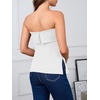 image:imageImily Bela Womens Sexy Tube Tops Off Shoulder Strapless Side Split Bandeau Top Y2K Going Out Trendy Outfits White