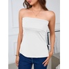 image:imageImily Bela Womens Sexy Tube Tops Off Shoulder Strapless Side Split Bandeau Top Y2K Going Out Trendy Outfits White